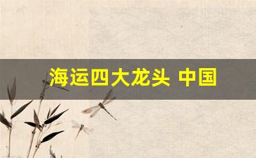 海运四大龙头 中国(中国海运龙头股)_https://www.lclxwz.com_上期所_第1张